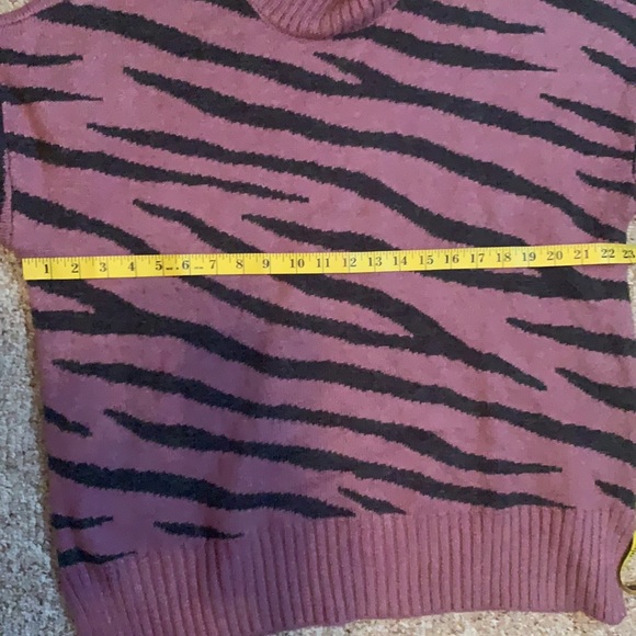 2 for $25 Marled Pink and Black Zebra Stripe Sweater - Picture 3 of 5